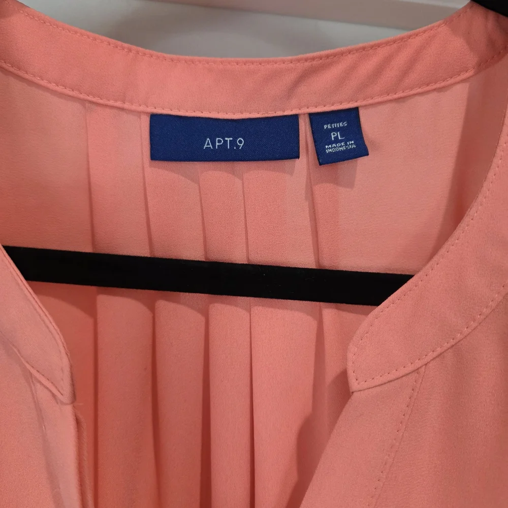 Apt. 9 Coral Pink Sleeveless Button-Front Tank - Picture 2 of 3